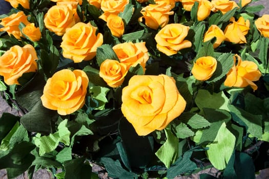 Flower festival in Campo Maior with paper flowers decorared streets, Portugal