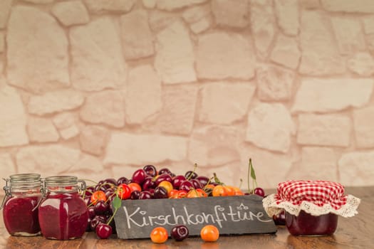 Cook cherry jam