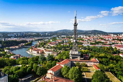 View of Lyon city from Fourviere, France