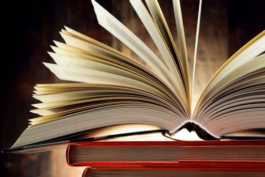 Composition with hardcover books. Literature and education.