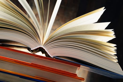 Composition with hardcover books. Literature and education.