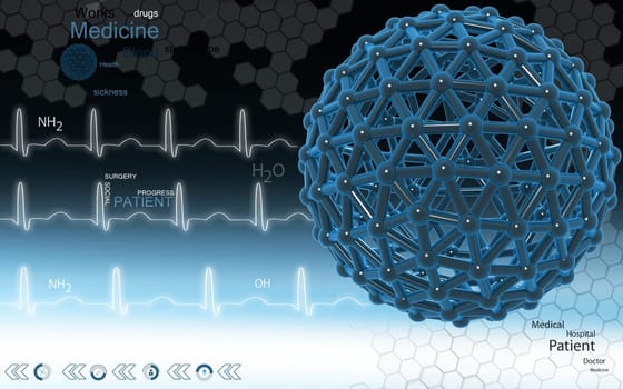 Digital illustration of gene in colour background