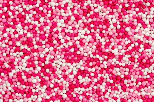 Sugar decor - pink and red beads