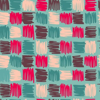 Geometry squares seamless pattern vintage boho style background. Ideal for wrapping paper, fabric design or web backdrop. EPS10 vector file.