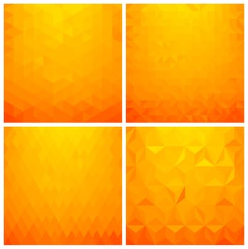 Set of abstract geometric seamless pattern background with triangles and polygons shapes. Ideal for web and app template, book cover, fabric and gift wrap design.
