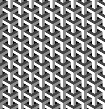 Abstract isometric 3d seamless pattern background. Ideal for fabric design, wrapping paper print and website backdrop. EPS10 vector file.
