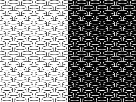 Set of Isometric 3d line circle seamless pattern background. Ideal for fabric design, wrapping paper and website backdrop. EPS10 vector file.