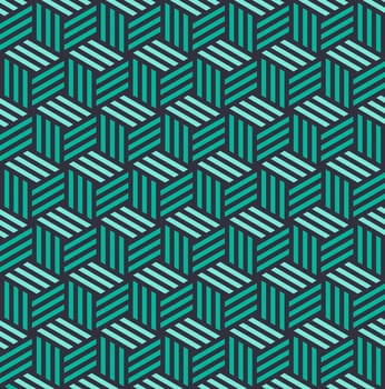 Abstract isometric 3d retro cube shapes seamless pattern background. Ideal for fabric design, wrapping paper print and website backdrop. EPS10 vector file.
