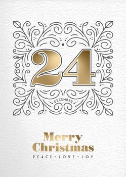 Merry Christmas retro vintage hipster monogram frames in floral line style design. Ideal for greeting card and print poster. EPS10 vector file.