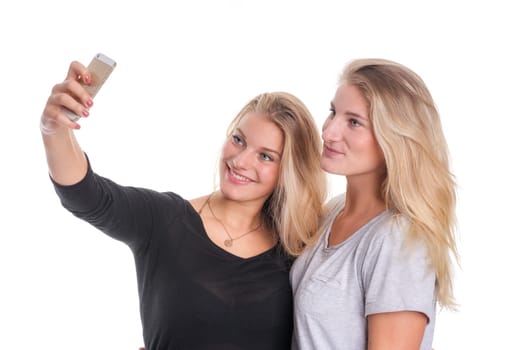 2 blonde girls take a selfie