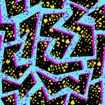 Retro vintage 80s memphis fashion style seamless pattern illustration background. Ideal for fabric design, paper print and website backdrop. EPS10 vector file.