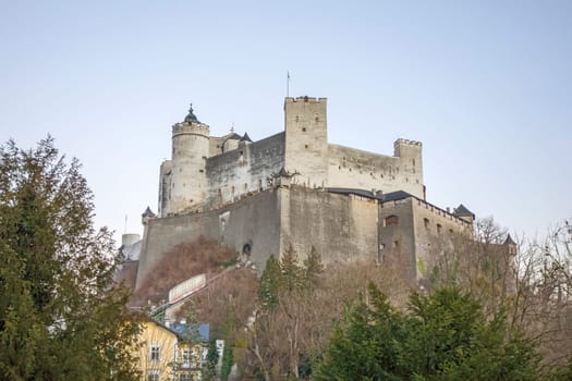 famous Hohensalzburg Fortress in Salzburg, Salzburger Land, Austria