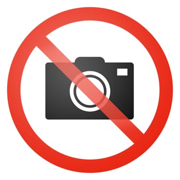 Photo not allowed sign - white background