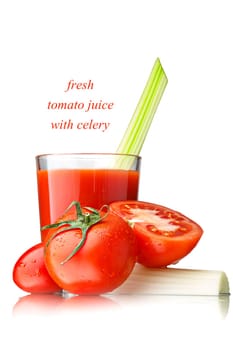 Fresh tomato juice with celery