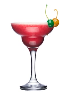 Alcohol cocktail decorated with cherries