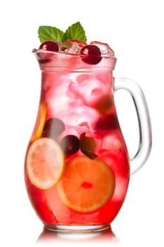 Pitcher of cherry mint lemonade