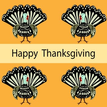 Happy Thanksgiving Turkey holiday autumn vector background