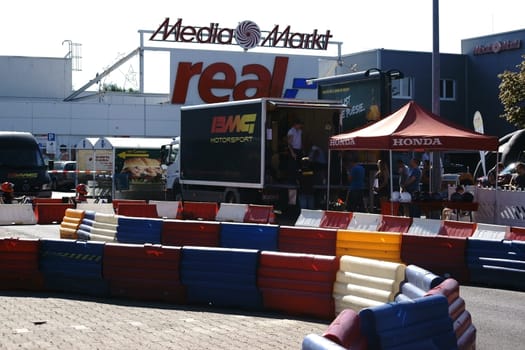 Mainz,Germany - August 28,2015: A motorsport event of the company BMG Motorsport in the parking lot of the Gutenbergcenter on August 28,2015 in Mainz.