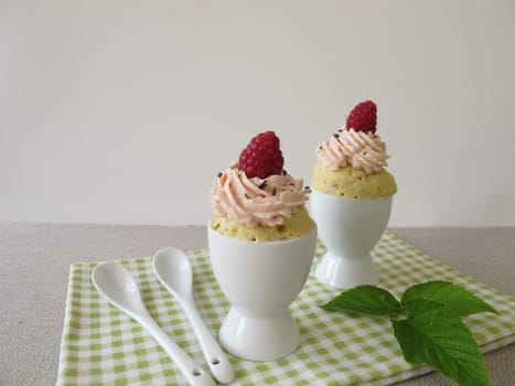 Raspberry Mug Cake in an Egg Mug