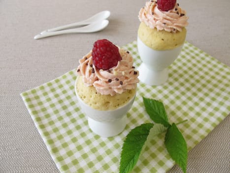 Raspberry Mug Cake in an Egg Mug