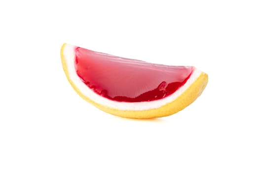 Lemon tequila strawberry jelly (jello) shot. Unusual adult party drink