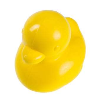 yellow rubber duck isolated on white