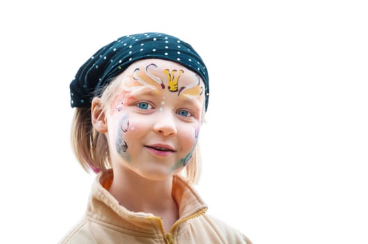 Girl with artfully painted face