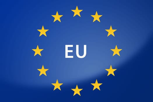 Illustration of European Union flag - labeled with EU