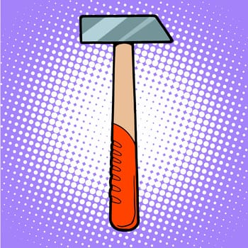 The hammer is a carpenters tool pop art retro style