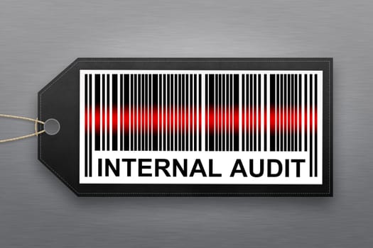 internal audit barcode with stainless steel background