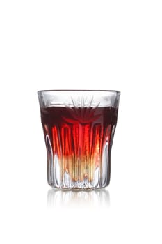 Cranberry cookie alcoholic cocktail in shot glass (shooter)