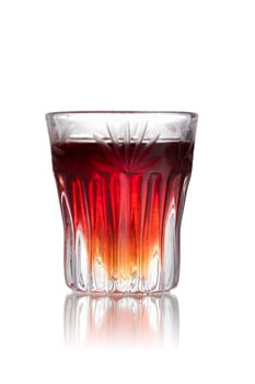 Cranberry cookie alcoholic cocktail in shot glass (shooter)