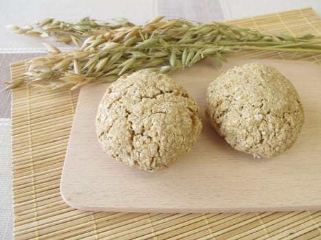 Home-baked oat rolls
