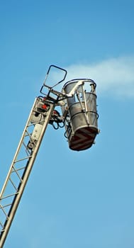 Fire chief with rescue basket