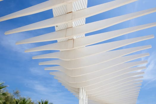 Malaga main boardwalk a sunny day with blue sky