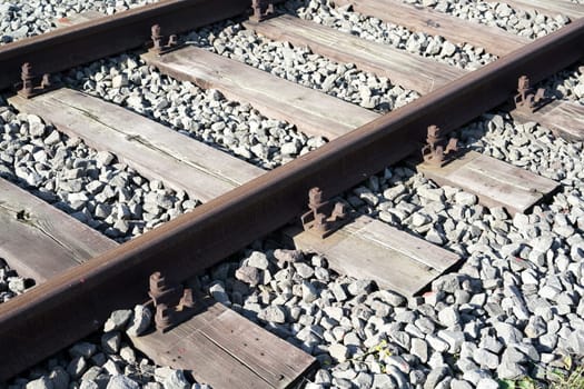 Railway tracks in the port of Magdeburg