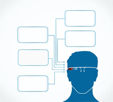 Smart Glasses infographic diagram concept illustration. Vector file organized in layers for easy editing.