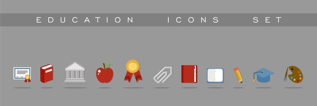 Set of flat design concept icons for Education and Back to school. Website and app elements. EPS10 vector file organized in layers for easy editing.