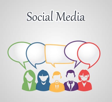 Social media people group. Chat and forum concept illustration. EPS10 vector file with transparency layers.