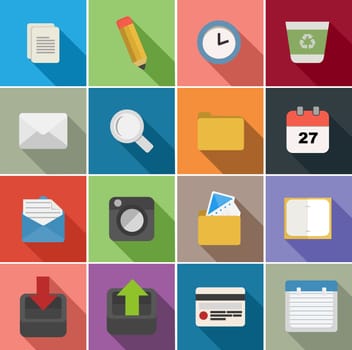 Office set of flat icons design illustration. Can be used for website and mobile app. EPS10 vector file organized in layers for easy editing.