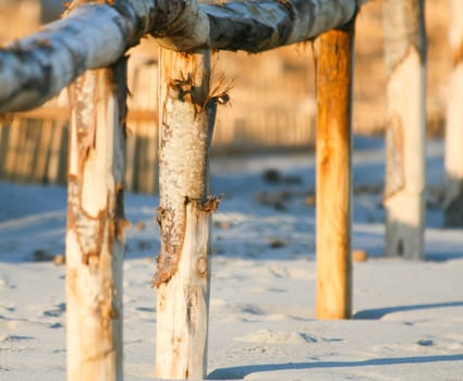 Artistic Sunrise Fence on the beach