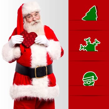 Santa-claus with xmas vectors besides him