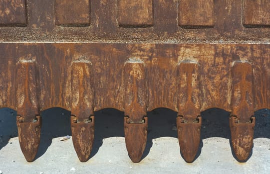 Teeth of Excavator Bucket as Artistic Construction Machinery