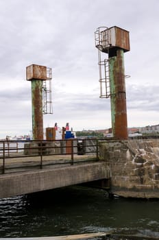 Old pier in Gothenburg harbour sweden