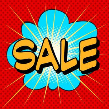 Sale the word comic pop art retro style