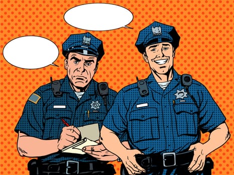 Bad good COP police pop art retro style