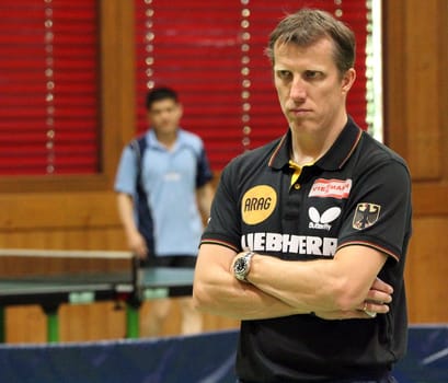 Jörg Roßkopf,former national table tennis player,now national coach