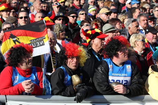 Biathlon mobilizes the crowds of spectators/fans in Ruhpolding