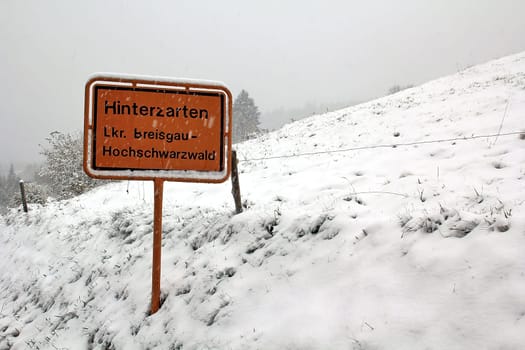 In the Black Forest - as here at Hinterzarten - winter arrived on Saturday,October 27,2012. Traffic obstructions occurred on the roads in the Feldberg area