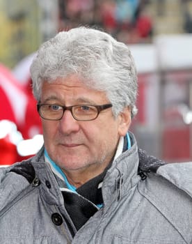 Marcel Reif,chief commentator at SKY,reporter at the Freiburg - Dortmund match on 27.10.2012